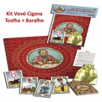 Kit Vovó Cigana Toalha  70 cm + Baralho com 36 Cartas