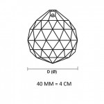 Esfera\bola De Cristal Multifacetada Asfour® 40mm, Do Egito